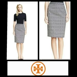 Tory Burch Heidi Pencil Skirt Navy Blue Size 8 Classic Work Office Chic